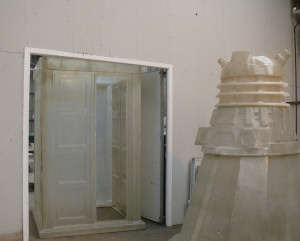 Tardis and Dalek before Painting