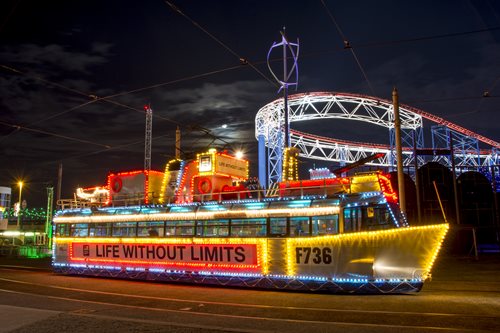 Blackpool Illuminations Frigate HMS Blackpool Tram